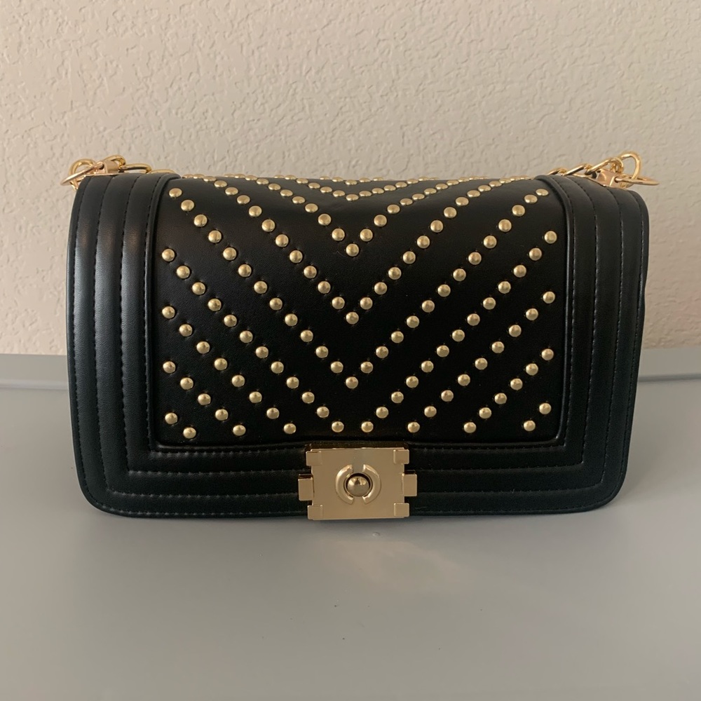 Black & Gold Studded Purse